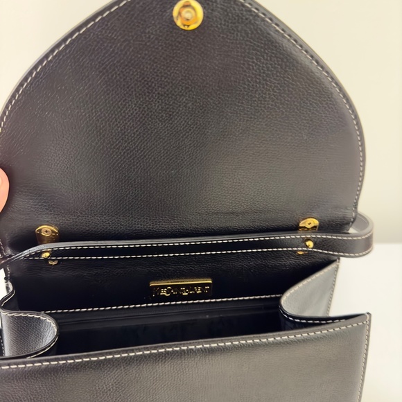 Vintage Yves Saint Laurent YSL Black Leather Top Handle With Strap - Picture 13 of 13